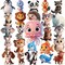 50 Pcs Cute Animal Transparent PET Stickers Pack, Waterproof Vinyl Nature Stickers for Scrapbook, Water Bottle, Laptop, Journaling & Party Favor Gifts
